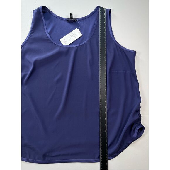 NEW Eileen Fisher Stretch Silk Charmeuse Sleeveless Top Rich Blue Violet Size 2X - Picture 7 of 9